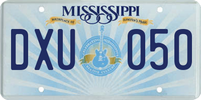MS license plate DXU050