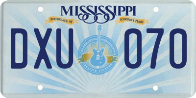 MS license plate DXU070