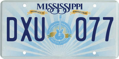 MS license plate DXU077