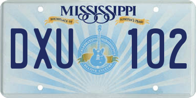 MS license plate DXU102