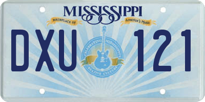 MS license plate DXU121