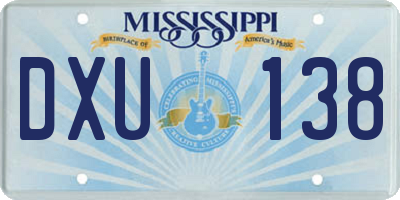 MS license plate DXU138