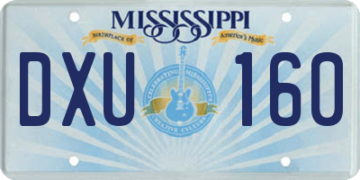 MS license plate DXU160
