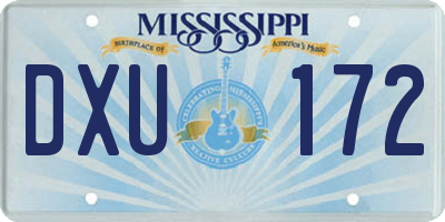 MS license plate DXU172