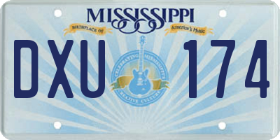 MS license plate DXU174