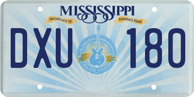 MS license plate DXU180