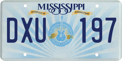 MS license plate DXU197