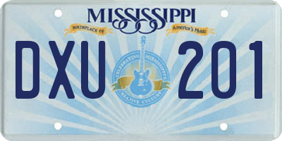 MS license plate DXU201