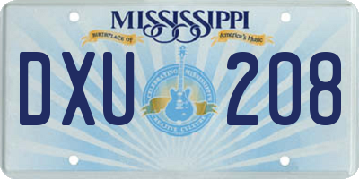MS license plate DXU208