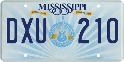 MS license plate DXU210