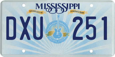 MS license plate DXU251