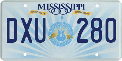 MS license plate DXU280