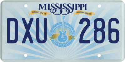 MS license plate DXU286