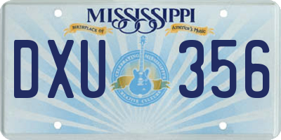MS license plate DXU356