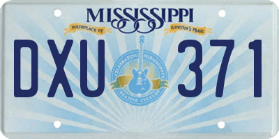 MS license plate DXU371
