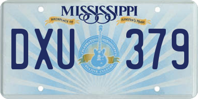 MS license plate DXU379