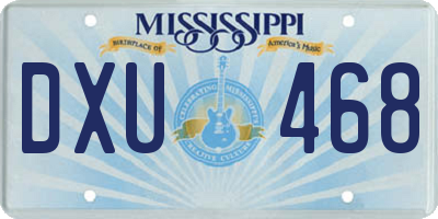 MS license plate DXU468
