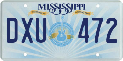 MS license plate DXU472