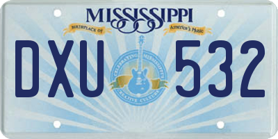 MS license plate DXU532