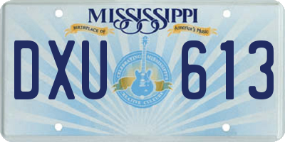 MS license plate DXU613