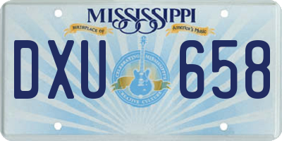 MS license plate DXU658