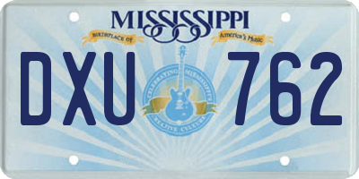 MS license plate DXU762
