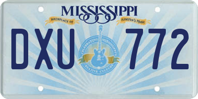 MS license plate DXU772