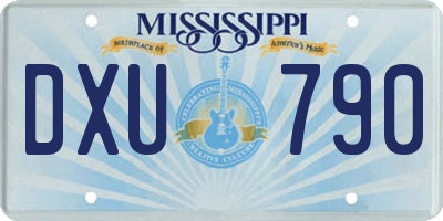 MS license plate DXU790