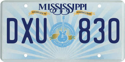MS license plate DXU830
