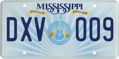 MS license plate DXV009