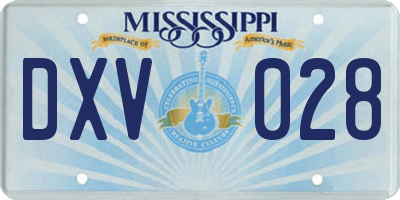 MS license plate DXV028