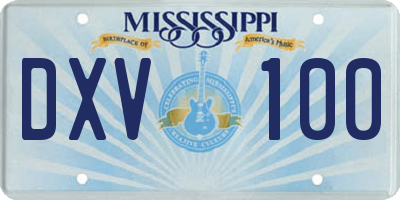 MS license plate DXV100