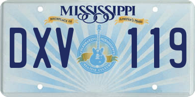 MS license plate DXV119