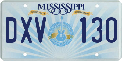 MS license plate DXV130