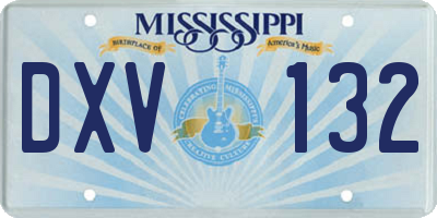 MS license plate DXV132