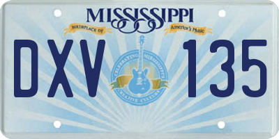 MS license plate DXV135