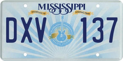 MS license plate DXV137