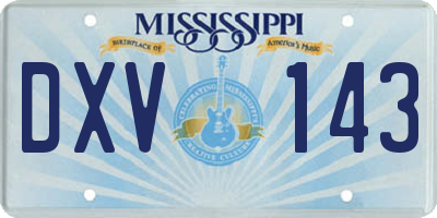 MS license plate DXV143