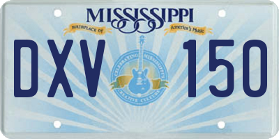 MS license plate DXV150