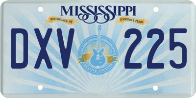 MS license plate DXV225