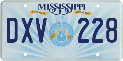 MS license plate DXV228