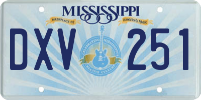 MS license plate DXV251