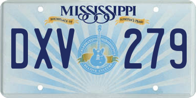 MS license plate DXV279