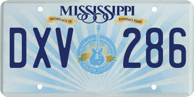 MS license plate DXV286
