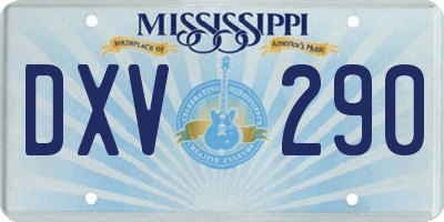 MS license plate DXV290