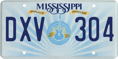 MS license plate DXV304