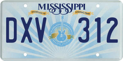 MS license plate DXV312