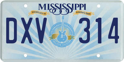 MS license plate DXV314