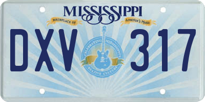 MS license plate DXV317