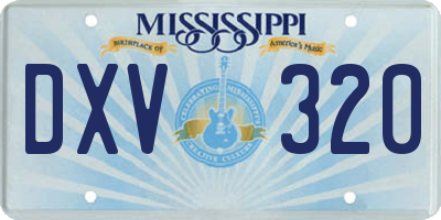 MS license plate DXV320